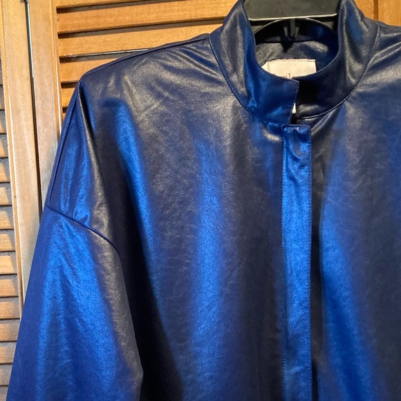 Vintage Pierre Lamonte Navy Blue Shinny Jacket - Picture 3 of 12